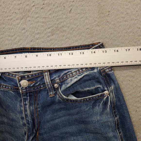 New York & Company Dream Curvy Boyfriend Jeans Womens 8 Blue Denim Distressed - Picture 6 of 10